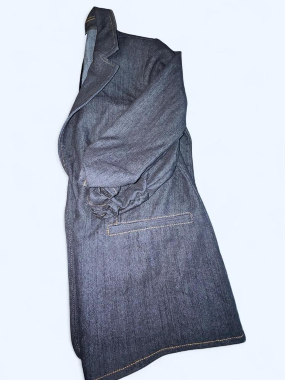 Carole Wren Dark Indigo Denim Blazer with 3/4 sleeves - Picture 7 of 8